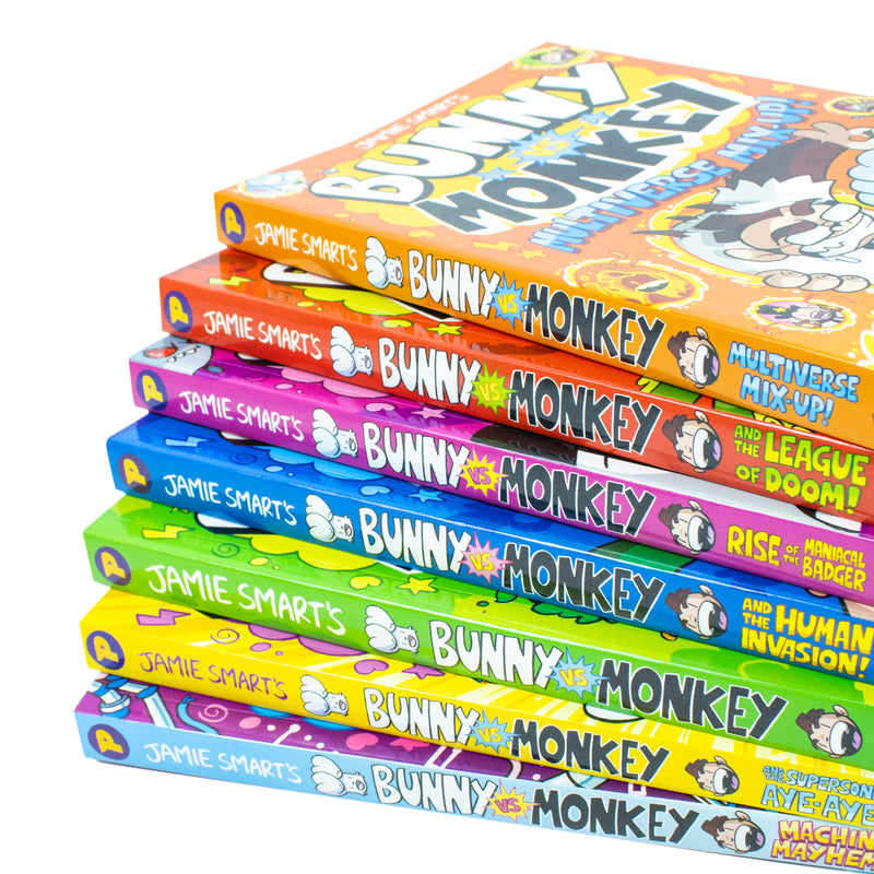 Bunny vs Monkey 7 Books Collection Set By Jamie Smart (Bunny vs Monkey) - The Book Bundle