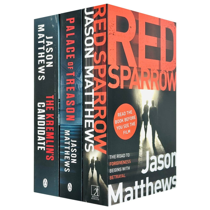 Red Sparrow trilogy by Jason Matthews, a set of three spy novels in hardcover, featuring espionage and thriller themes.