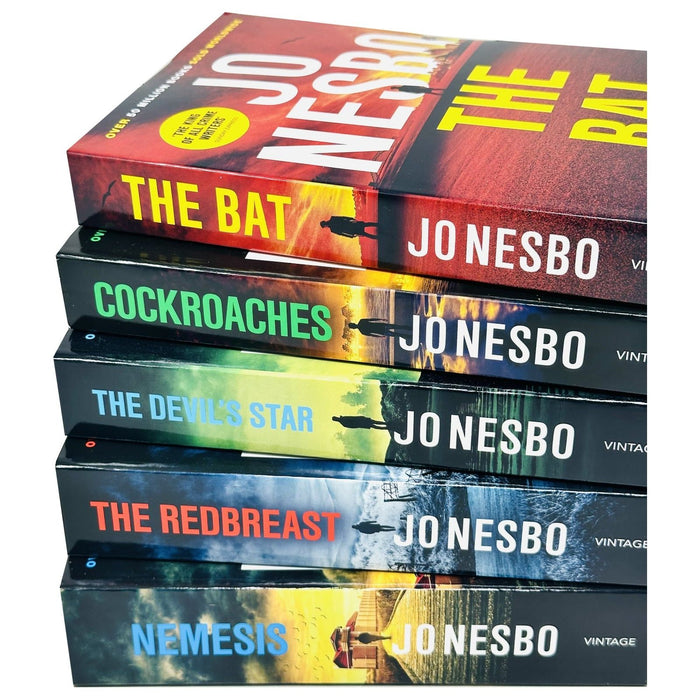 Harry Hole Series 1-5 Books Collection Set By Jo Nesbo (Bat, Cockroaches, Redbreast, Nemesis, Devil's Star) - The Book Bundle