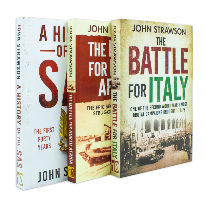 John Strawson Collection 3 Books Set (The Battle for Italy, The Battle for North Africa & The History of the SAS) - The Book Bundle