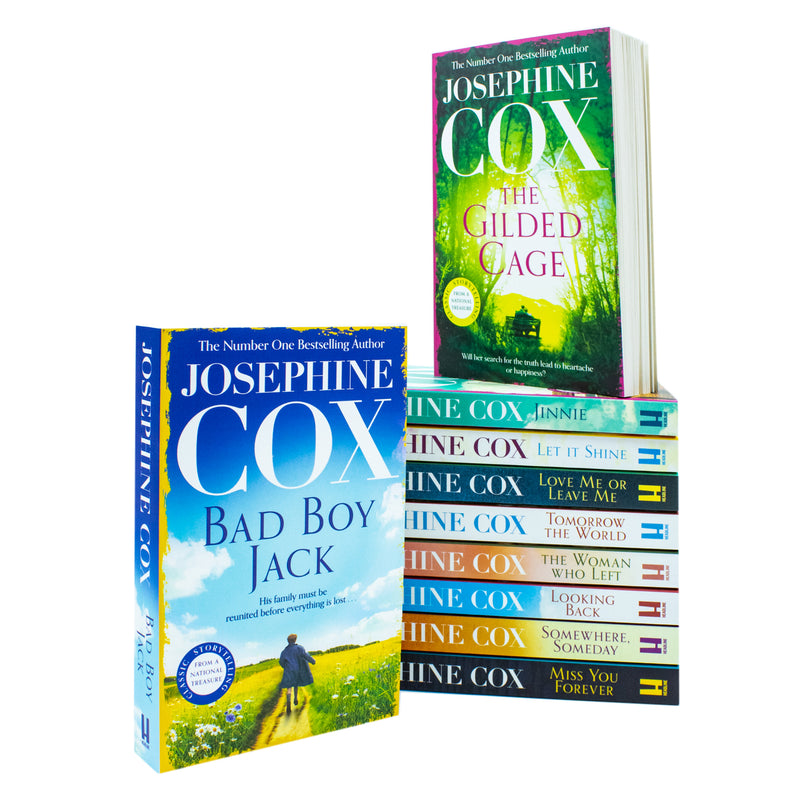 Set of 10 paperback fiction books by Josephine Cox, including Jinnie, Let It Shine, Love Me or Leave Me, with colorful book covers.