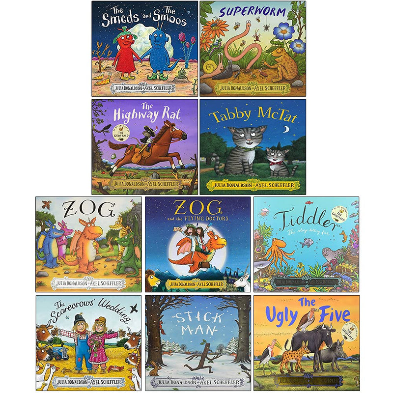 Julia Donaldson Collection 10 Books Set (Zog and the Flying Doctors, Tiddler, The Scarecrows' Wedding & More...) - The Book Bundle