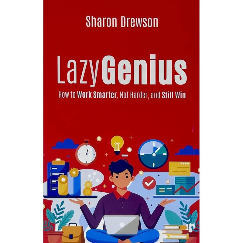 Book cover of "Lazy Genius" by Sharon Drewson, published by Rupa Publications, featuring a clean design with the title and author's name.