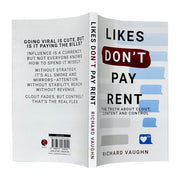 Book cover for "Likes Don’t Pay Rent" by Richard Vaughn, published by Rupa Publications, featuring bold title and author name.
