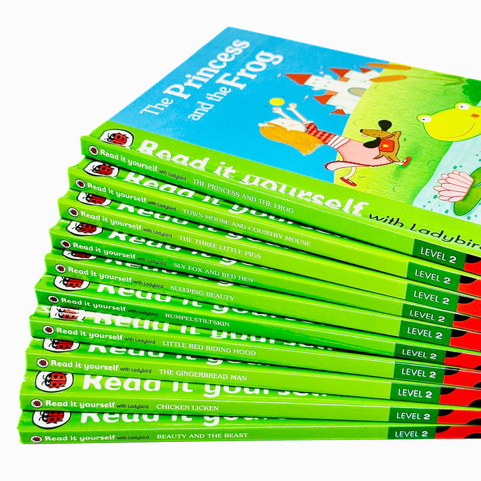 Ladybird Read It Yourself Tuck Box Level 2: 10 Books Box Set (Beauty and the Beast) - The Book Bundle
