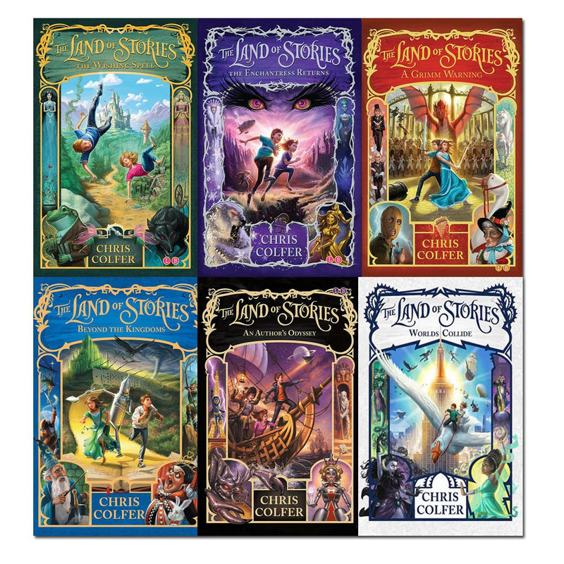 Land Of Stories Collection 6 Books  Set by Chirs Colfer (Wishing Spell, Grim Warning, Enchantress Returns, An Authors Oddyssey, Worlds Collide) - The Book Bundle