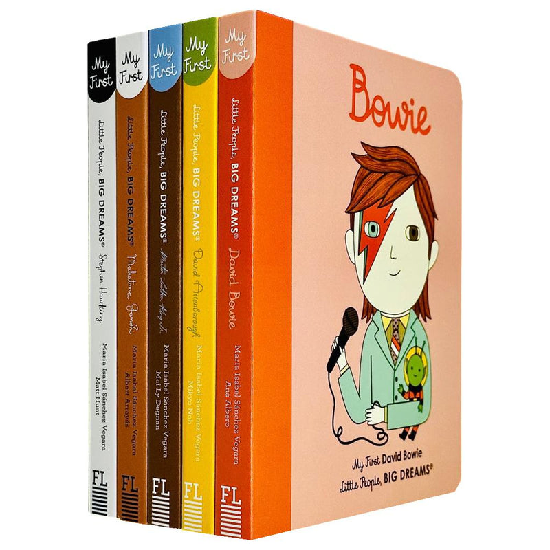 Set of five children's books from Little People, Big Dreams Series 3 by Maria Isabel Sanchez Vegara, featuring colorful covers.
