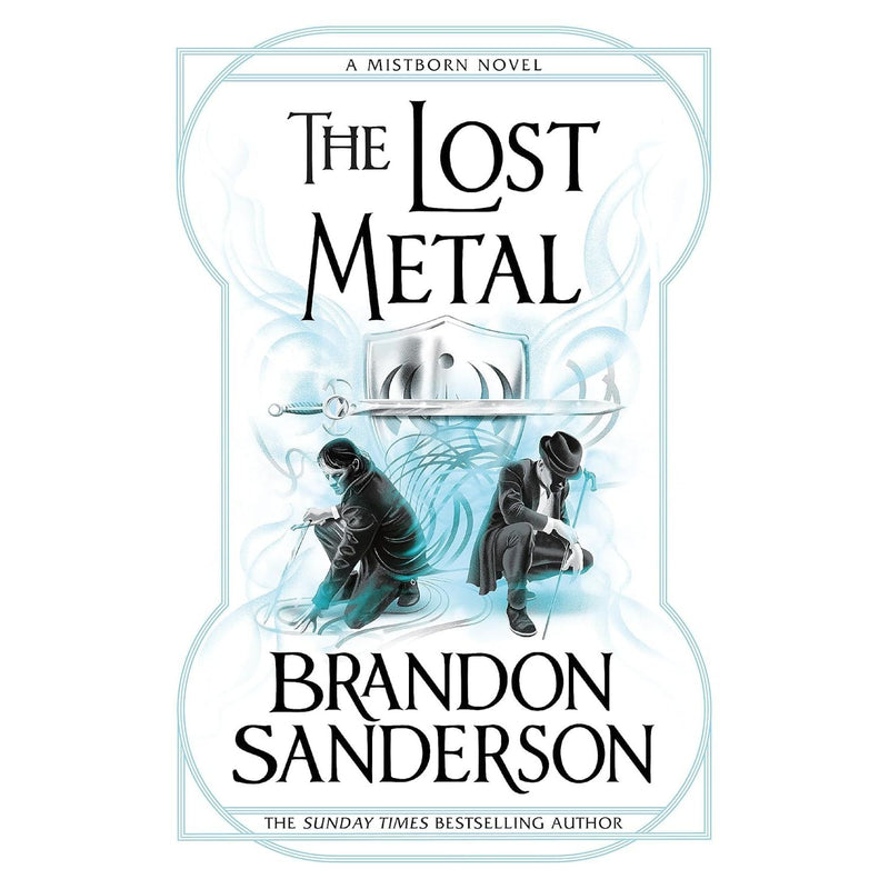Set of four Mistborn Series books by Brandon Sanderson, including The Alloy of Law and The Lost Metal, displayed together.