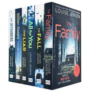 Set of six Louise Jensen books including Family, Liar, Intruders, Stolen Sisters, and Fall in a collection image.