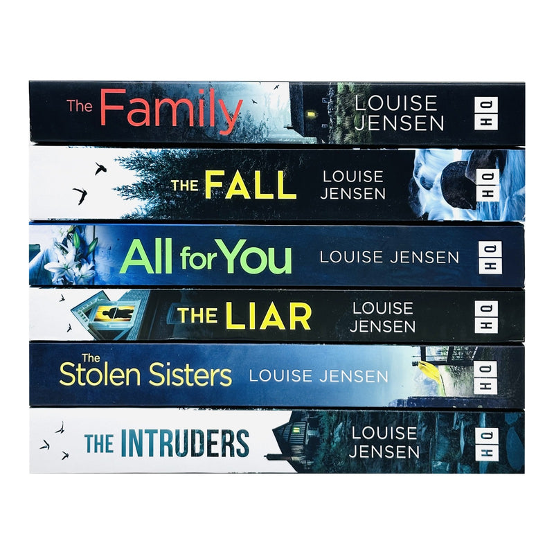 Six-book Louise Jensen Collection HQ set featuring family, liar, intruders, stolen sisters, and fall novels in high-quality edition.