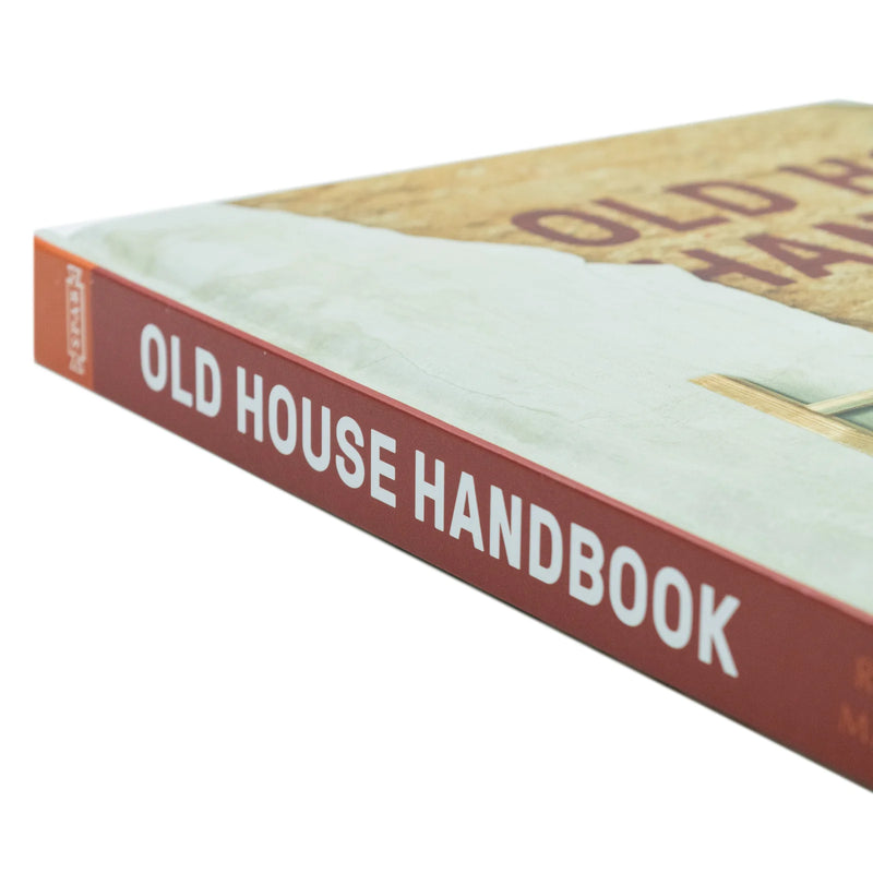 Old House Handbook by Roger Hunt, practical guide with images on care and repair of historic houses, shown on a book cover.
