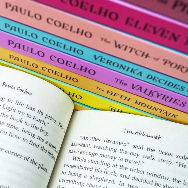 Set of 10 Paulo Coelho Classics Collection paperback books by Thorsons, featuring iconic fiction titles in a box set.