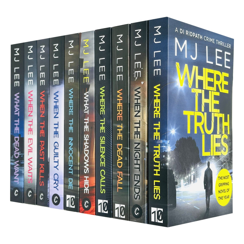 Set of 10 M J Lee DI Ridpath crime novels from the Canelo Ltd collection, featuring titles like When the Guilty Cry and When the Evil.