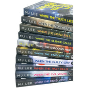 Set of 10 M J Lee DI Ridpath series crime novels in hardcover, including "When the Guilty Cry" and "When the Evil" by Canelo Ltd.