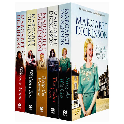 Margaret Dickinson Collection 5 Books Set (Sing As We Go, Fisher Lass, Reap The Harvest, Without Sin, Welcome Home) - The Book Bundle