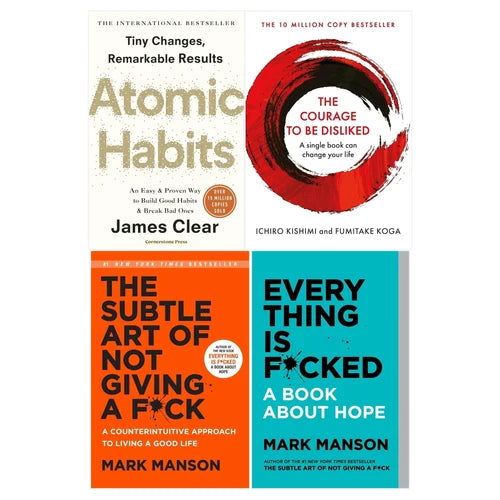 Atomic Habits & The Subtle Art Collection 4 Books Set By James Clear, Mark Manson - Non Fiction - Mixed Format
