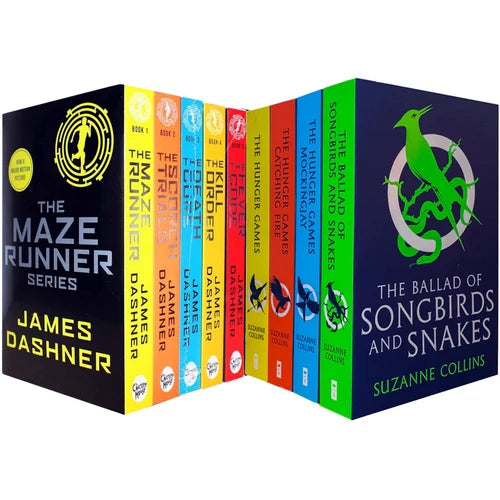The Hunger Games & The Maze Runner 9 Books Collection Set by James Dashner & Suzanne Collins - Fiction - Paperback