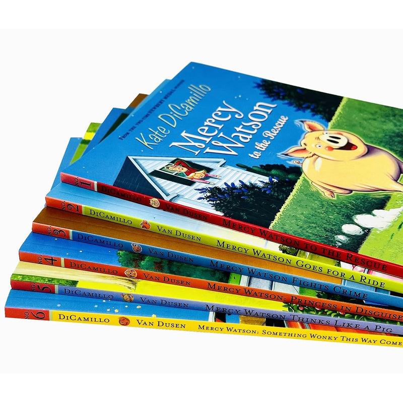 Mercy Watson Series 1-6 Books Collection Set By Kate DiCamillo(The Rescue, Goes for a Ride)