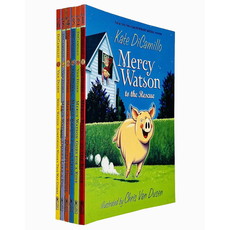 Mercy Watson Series 1-6 Books Collection Set By Kate DiCamillo(The Rescue, Goes for a Ride)