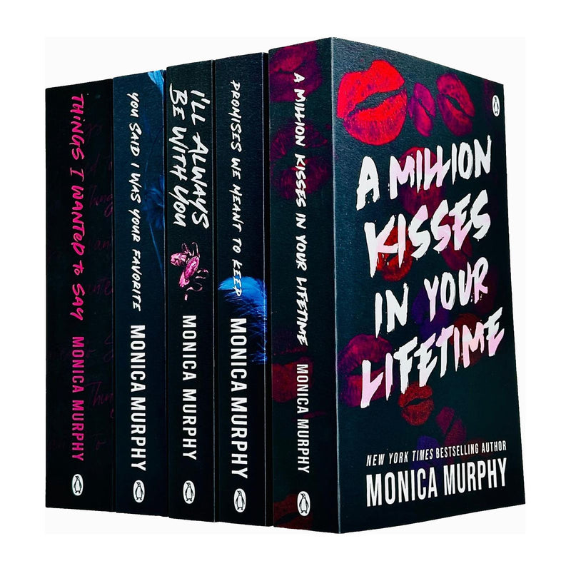 Set of five Lancaster Prep Series books by Monica Murphy, featuring titles like "I'll Always Be With You" and "You Said I Was Your Favorite."