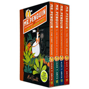 Mr. Penguin and A Case of Adventure book collection box set by Alex T Smith, featuring four HODDER children's books in a colorful display.