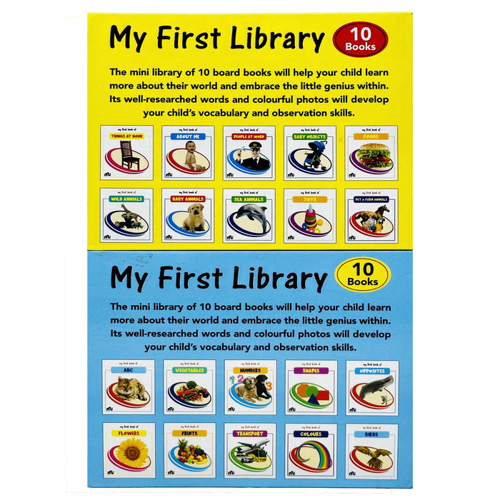 My First Library Box Set: 20 Board Books Collection Set (Birds, Colours, Transport, Fruits, Flowers, Opposites) - The Book Bundle