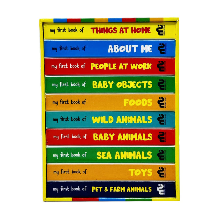 My First Library Box Set 2: 10 Board Books Collection Set (Pet & Farm Animals, Toys, Sea Animals) - The Book Bundle