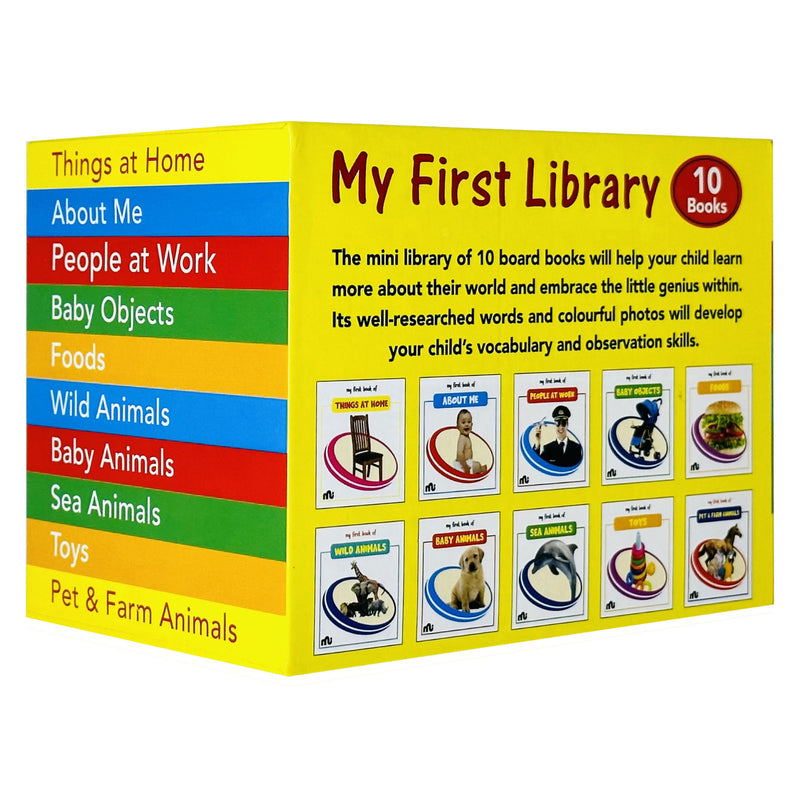 My First Library Box Set: 20 Board Books Collection Set (Birds, Colours, Transport, Fruits, Flowers, Opposites) - The Book Bundle