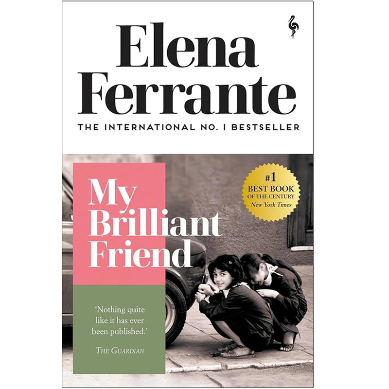 Cover image of "My Brilliant Friend" by Elena Ferrante, showing the book's title and artwork on the Europa Editions paperback.