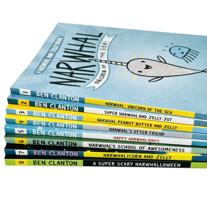 Narwhal and Jelly Series 8 Books Collection Set Happy Narwhalidays, Narwhal's Otter Friend - The Book Bundle