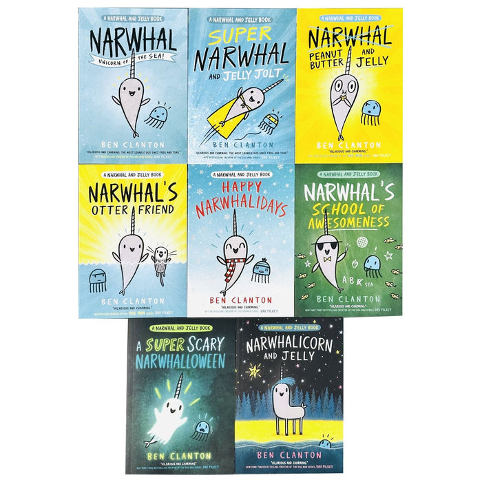 Narwhal and Jelly Series 8 Books Collection Set Happy Narwhalidays, Narwhal's Otter Friend - The Book Bundle
