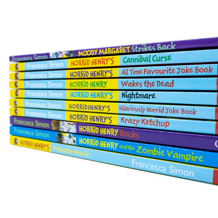 Horrid Henry Francesca Simon 10 Books Collection Set (Moody Margaret Strikes Back) - The Book Bundle
