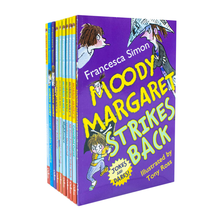 Horrid Henry Francesca Simon 10 Books Collection Set (Moody Margaret Strikes Back) - The Book Bundle
