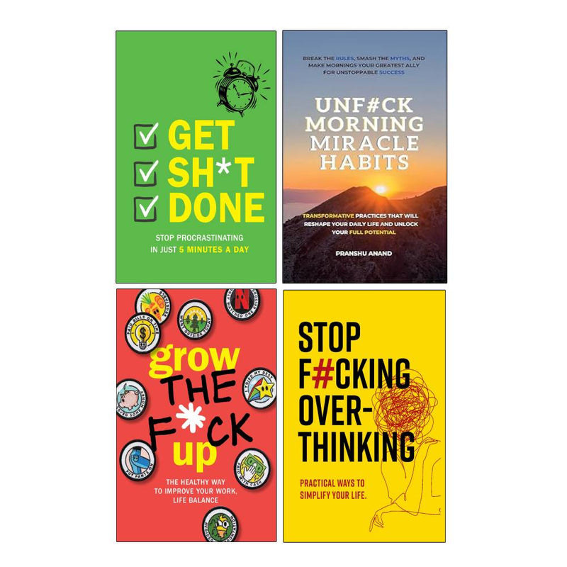 Set of four paperback non-fiction books by Pranshu Anand and Chartwell Books, featuring motivational habits and personal growth.