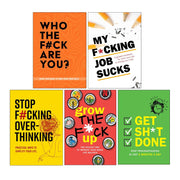 Set of five paperback non-fiction books by Chartwell Books, including "Who The Fck Are You" and "My Fcking Job Sucks" collection.