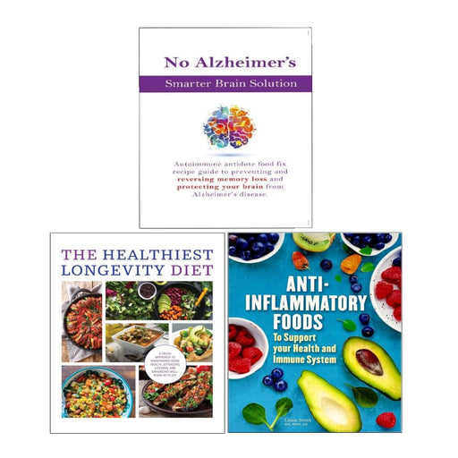 Alzheimer's prevention, smarter brain and longevity diet 3-book collection set by Lizzie Streit and Chartwell Books