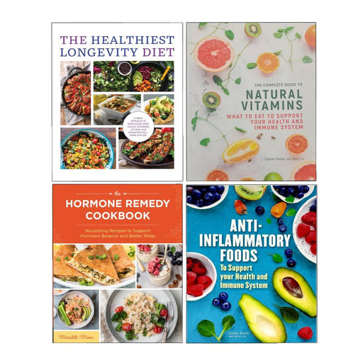 Anti-inflammatory and longevity diet 4-book collection by Lizzie Streit and Chartwell Books, paperback set