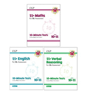 11+ GL 10-Minute Tests 3 Books Collection Set - Ages 10-11 - Maths, Verbal Reasoning, English - The Book Bundle