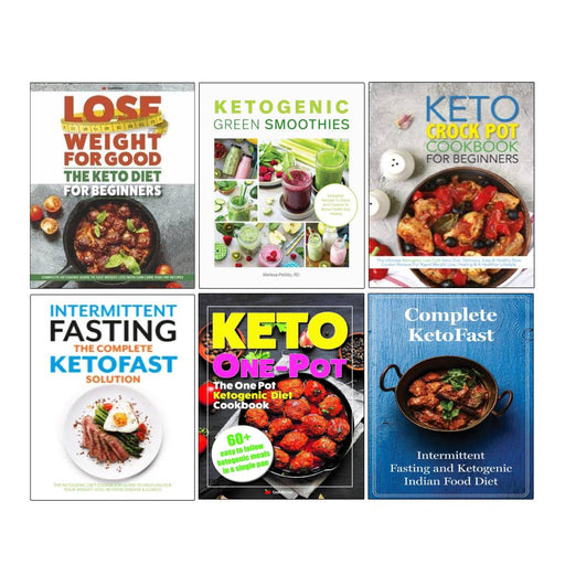 Set of six paperback keto and weight loss cookbooks by RD Melissa Petitto, including the Keto Crock Pot Cookbook and more.
