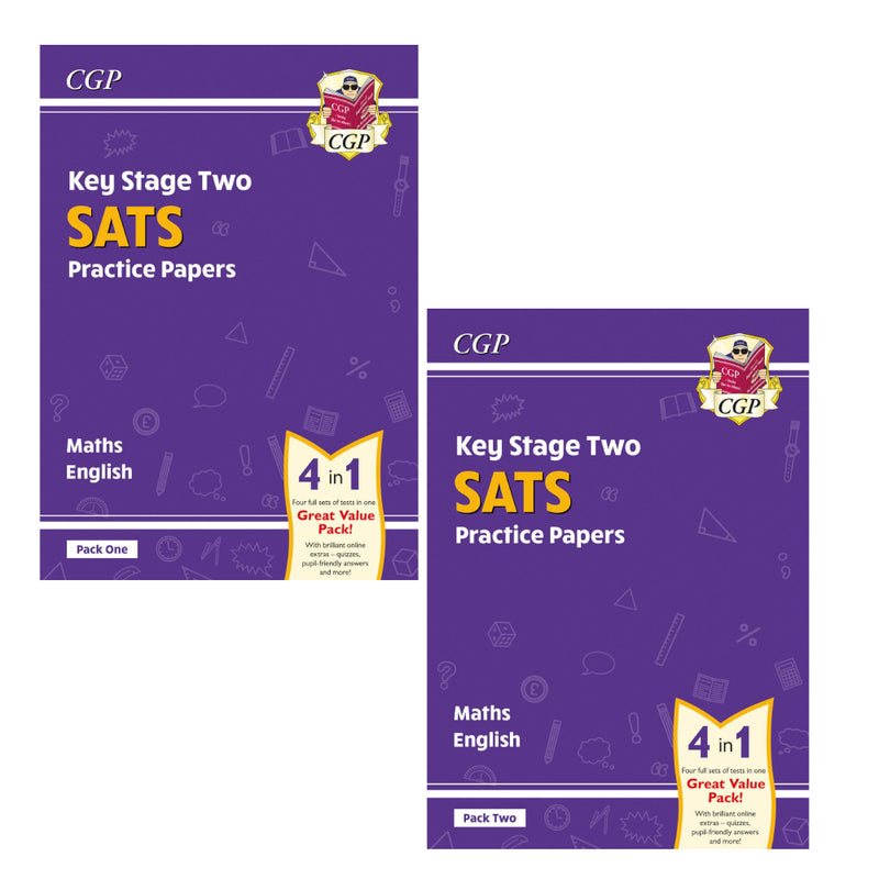 KS2 Maths and English Year 6 SATS Practice 2 Books Collection Set - Ages 9-12 - Paperback - The Book Bundle