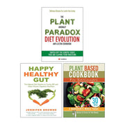 Set of three paperback plant-based cookbooks by Jennifer Browne, focusing on gut health and healthy eating, published by Iota & Skyhorse.