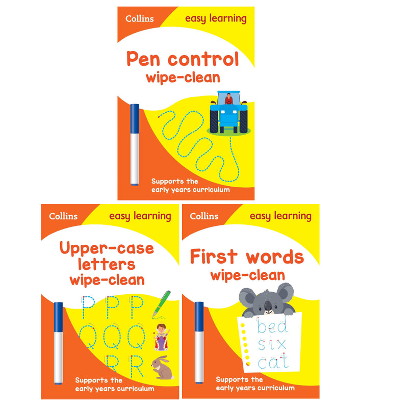 Wipe Clean Preschool Writing And Letter Skills 3 Books Collection Set - Non Fiction - Ages 3–5 - The Book Bundle