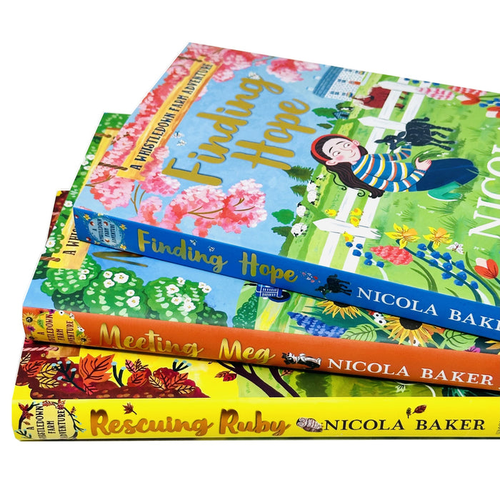 Whistledown Farm Adventure Series 3 Books Collection Set By Nicola Baker (Finding Hope, Rescuing Ruby and Meeting Meg) - The Book Bundle