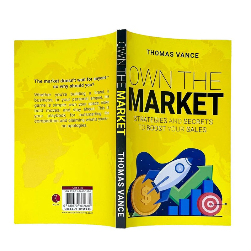 Book cover for "Own the Market" by Thomas Vance, published by Rupa Publications, featuring bold title text on a professional background.