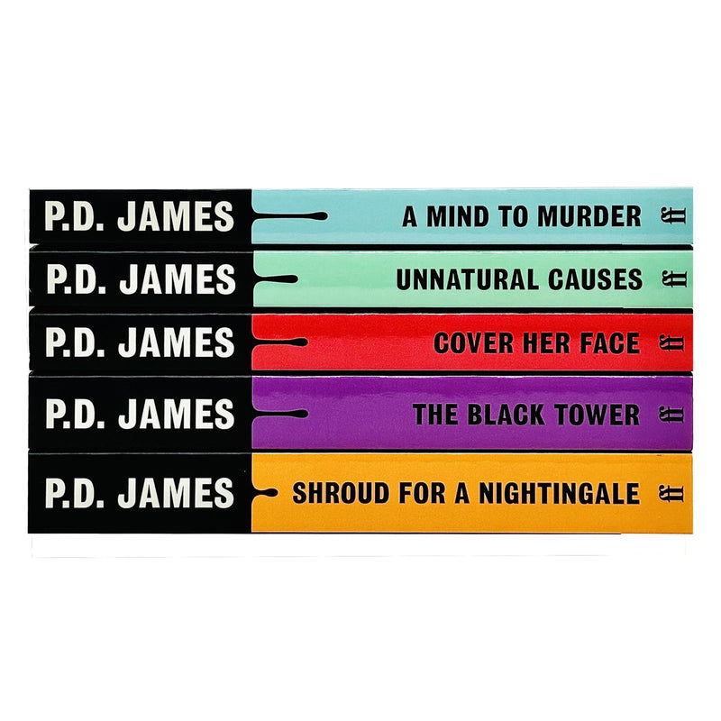 P D James Adam Dalgliesh Series 5 Books Collection Set (A Mind to Murder, Unnatural Causes, Shroud for a Nightingale, Cover Her Face, The Black Tower) - The Book Bundle