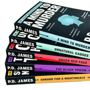 P D James Adam Dalgliesh Series 5 Books Collection Set (A Mind to Murder, Unnatural Causes, Shroud for a Nightingale, Cover Her Face, The Black Tower) - The Book Bundle