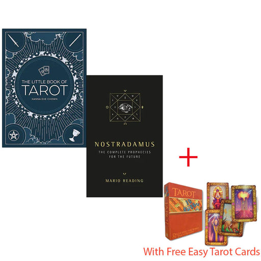 The Little Book of Tarot, Nostradamus Complete Prophecies For The Future 2 Books Collection Set + With Free Easy Tarot Cards Deck - The Book Bundle