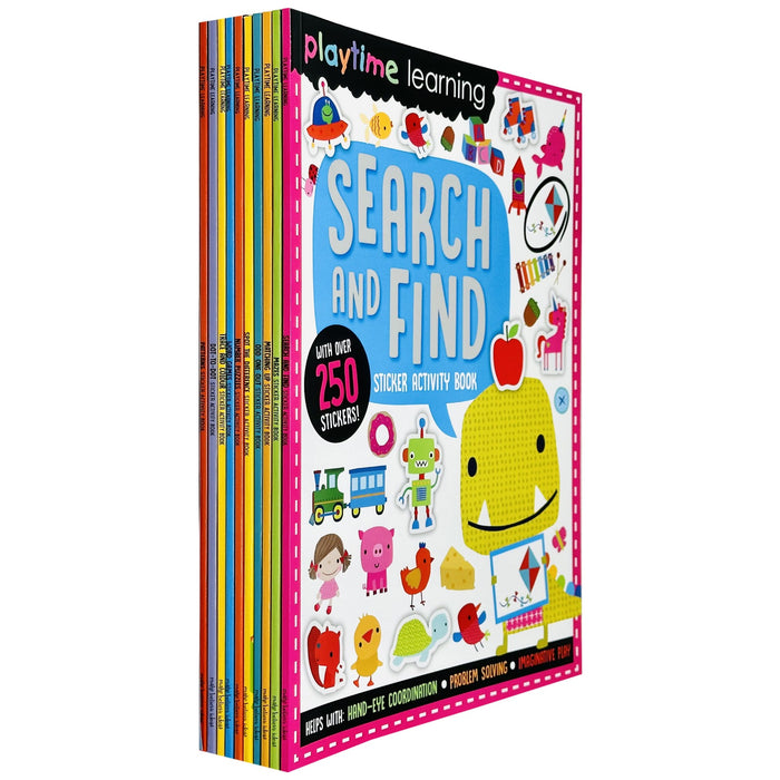 Playtime Learning Sticker Activity 10 Books Collection Set (Search and Find) - The Book Bundle