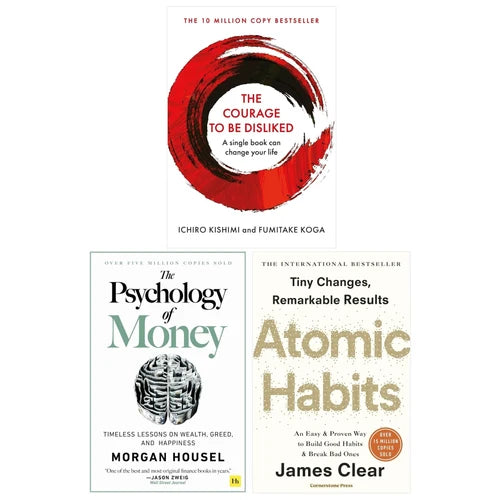 Atomic Habits, The Courage To Be Disliked & The Psychology Of Money 3 Books Collection Set - Non Fiction - Paperback
