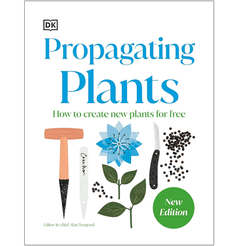 DK book cover titled "RHS Propagating Plants" by Alan Toogood, featuring illustrations of plants and propagation techniques.